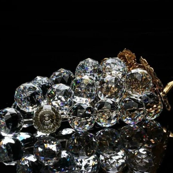 Swarovski Crystal Grapes with Gold Leaves